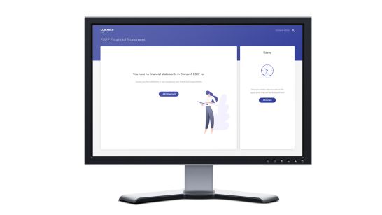 Home screen of Comarch ESEF